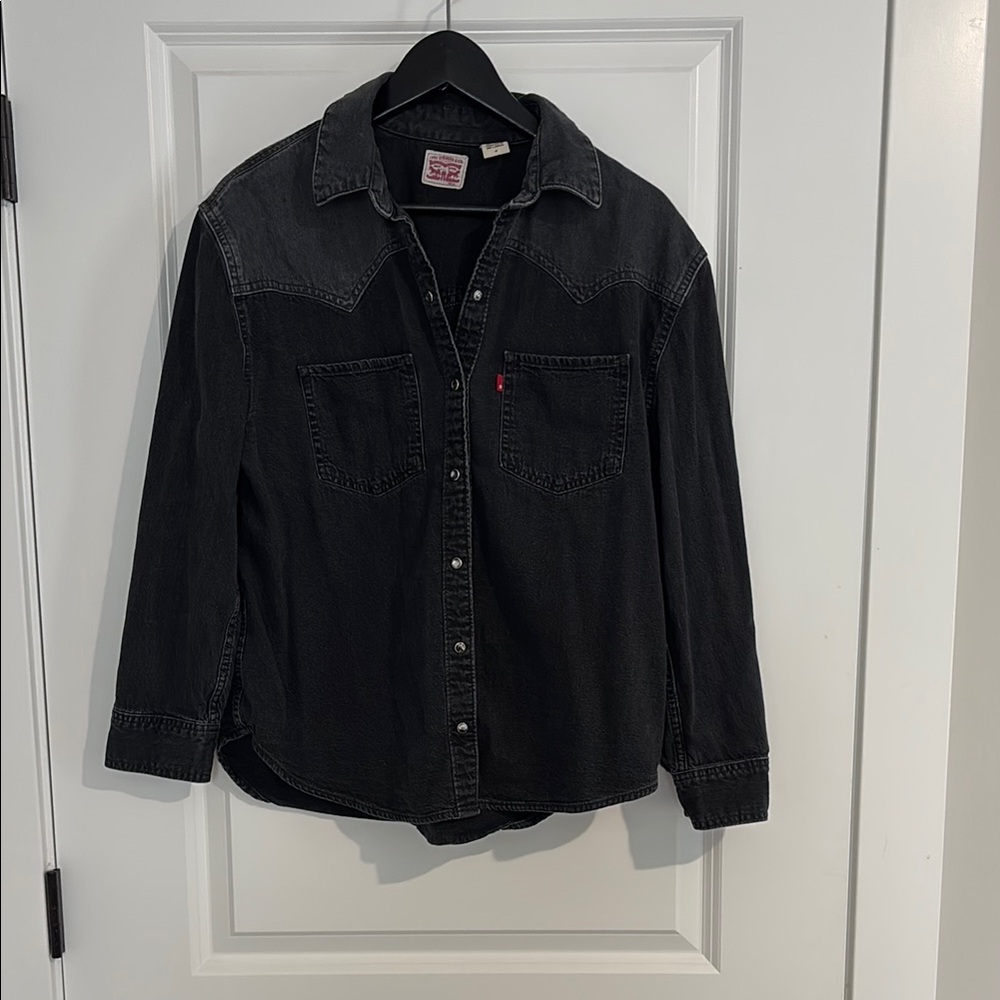 Levi Strauss 100% cotton Denim Black Button Up